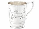 Sterling Silver Christening Mug by Roberts & Belk - Art Deco - Antique George VI