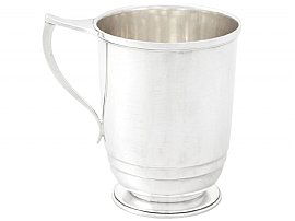Sterling Silver Christening Mug by Roberts & Belk - Art Deco - Antique George VI