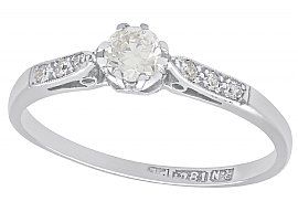 0.22 ct Diamond and 18 ct White Gold Solitaire Ring - Vintage Circa 1970 and Contemporary