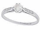 0.22 ct Diamond and 18 ct White Gold Solitaire Ring - Vintage Circa 1970 and Contemporary