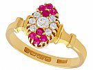 0.28 ct Diamond and 0.24 ct Ruby, 18 ct Yellow Gold Dress Ring - Antique Edwardian 1905
