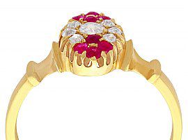 Edwardian Ruby Cocktail Ring in Yellow Gold