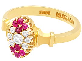 Edwardian Ruby Dress Ring in Yellow Gold