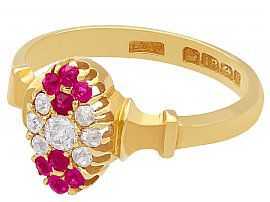 Edwardian Ruby Ring in Yellow Gold Antique