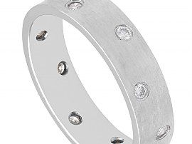 Contemporary Diamond and White Gold Band