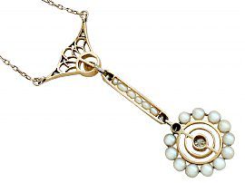 pearl and diamond pendant necklace