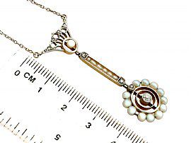 size of pearl and diamond pendant 