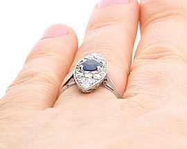1920s sapphire diamond ring wearing