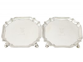 Sterling Silver Waiters - Antique George II (1730)