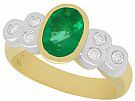 1.43 ct Emerald and 0.18 ct Diamond, 18 ct Yellow Gold Dress Ring - Contemporary 2000