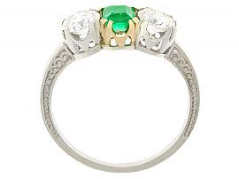 Emerald Diamond Three Stone Ring