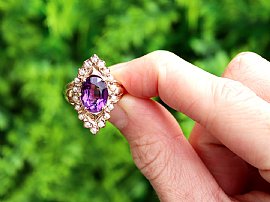 Vintage Pearl and Amethyst Ring in Gold