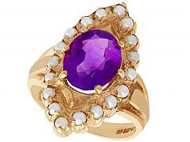 Vintage Pearl and Amethyst Ring