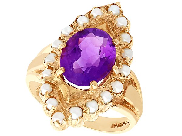 Vintage Pearl and Amethyst Ring