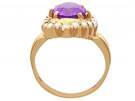 Vintage Pearl and Amethyst Yellow Gold Ring