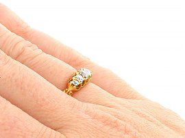 Victorian Five Stone Diamond Ring  Wearing Hand
