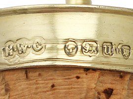Acid Etched Glass and Sterling Silver Gilt Claret Jug - Antique Victorian (1875)