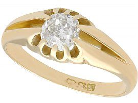 0.93ct Diamond, 18ct Yellow Gold Ring - Antique 1902