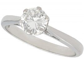 0.78 ct Diamond and 18 ct White Gold Solitaire Ring - Vintage 1975