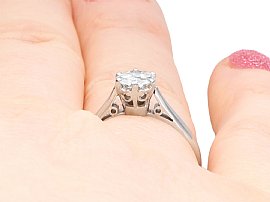18ct White Gold Solitaire Ring wearing