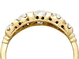 five stone diamond ring yellow gold for sale