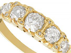 five stone diamond ring in gold