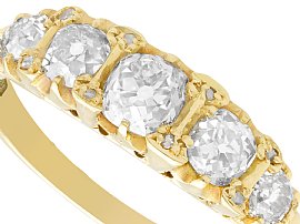 five stone diamond ring yellow gold