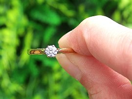 0.23 ct Diamond and Yellow Gold Solitaire Engagement Ring