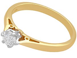 0.23 ct Diamond and Yellow Gold Engagement Solitaire Ring