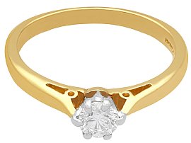 0.23 ct Diamond and Yellow Gold Solitaire Ring