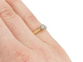 Wearing 0.23 ct Diamond and Yellow Gold Solitaire Ring