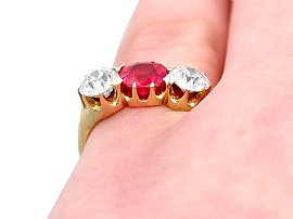 wearing antique ruby ring