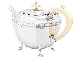 Art Deco Style Sterling Silver Teapot
