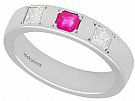 0.25 ct Diamond and 0.13 ct Ruby 18 ct White Gold Ring - Contemporary 2003