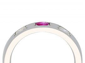 Contemporary Diamond and Ruby Ring in 18 ct White Gold