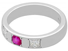 Diamond and Ruby Ring in 18Carat White Gold