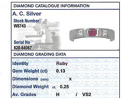 Diamond and Ruby Ring in 18 ct White Gold Card