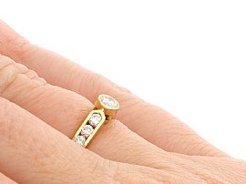 Vintage Yellow Gold Diamond Dress Ring Wearing