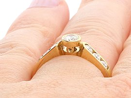 Vintage Yellow Gold Diamond Dress Ring Wearing