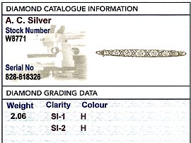 French Diamond Brooch Grading Card