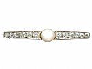 2.23 ct Diamond and Pearl, 15 ct Yellow Gold Brooch - Antique Victorian