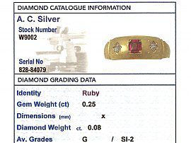 Gold Antique Ruby and Diamond Band Card 