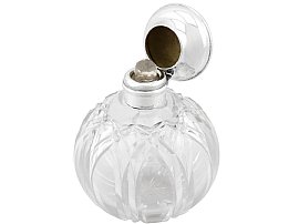 George V Cut Glass Scent Bottle Open
