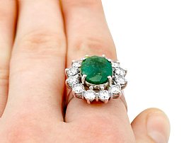 wearing 4.83 emerald ring