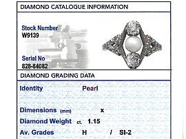 Diamond and Pearl Dress Ring Grading