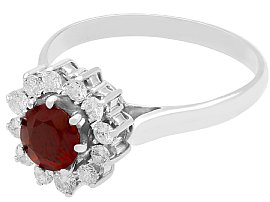 Garnet and White Gold Cluster Ring