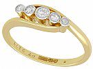 0.22 ct Diamond and 18 ct Yellow Gold, Five Stone Ring - Antique Circa 1920