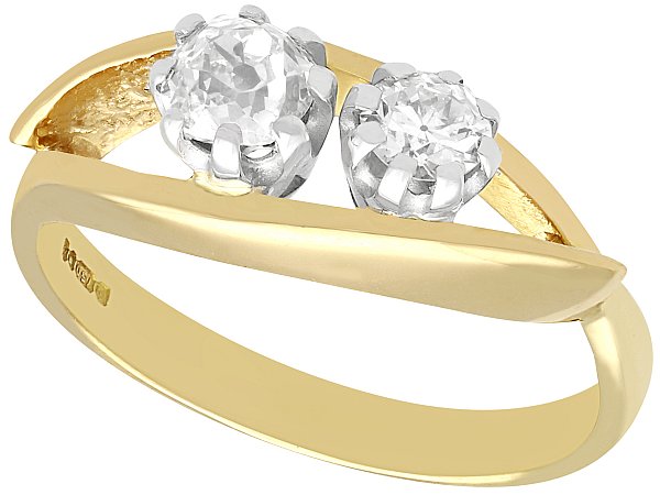 Two Stone Diamond Ring Yellow Gold