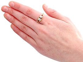 Two Stone Diamond Ring Yellow Gold Wearing
