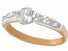 0.41 ct Diamond and 18 ct Rose Gold, Silver Set Solitaire Ring - Antique Circa 1890